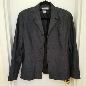 Black denim blazer